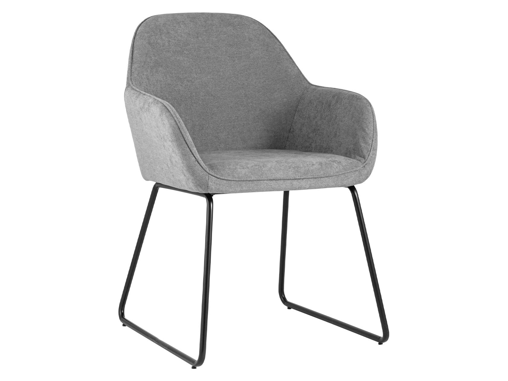 Стул  Чак Серый, шенилл / Черный, металл
