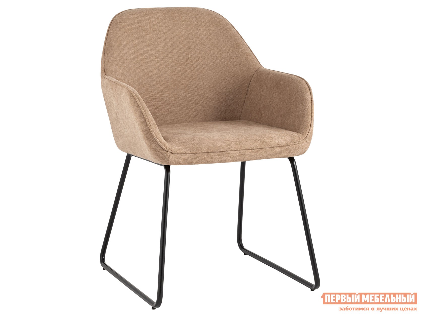 Стул  Чак Бежевый, шенилл / Черный, металл