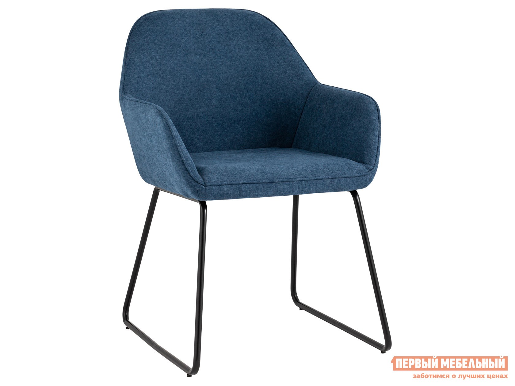 Стул  Чак Синий, шенилл / Черный, металл
