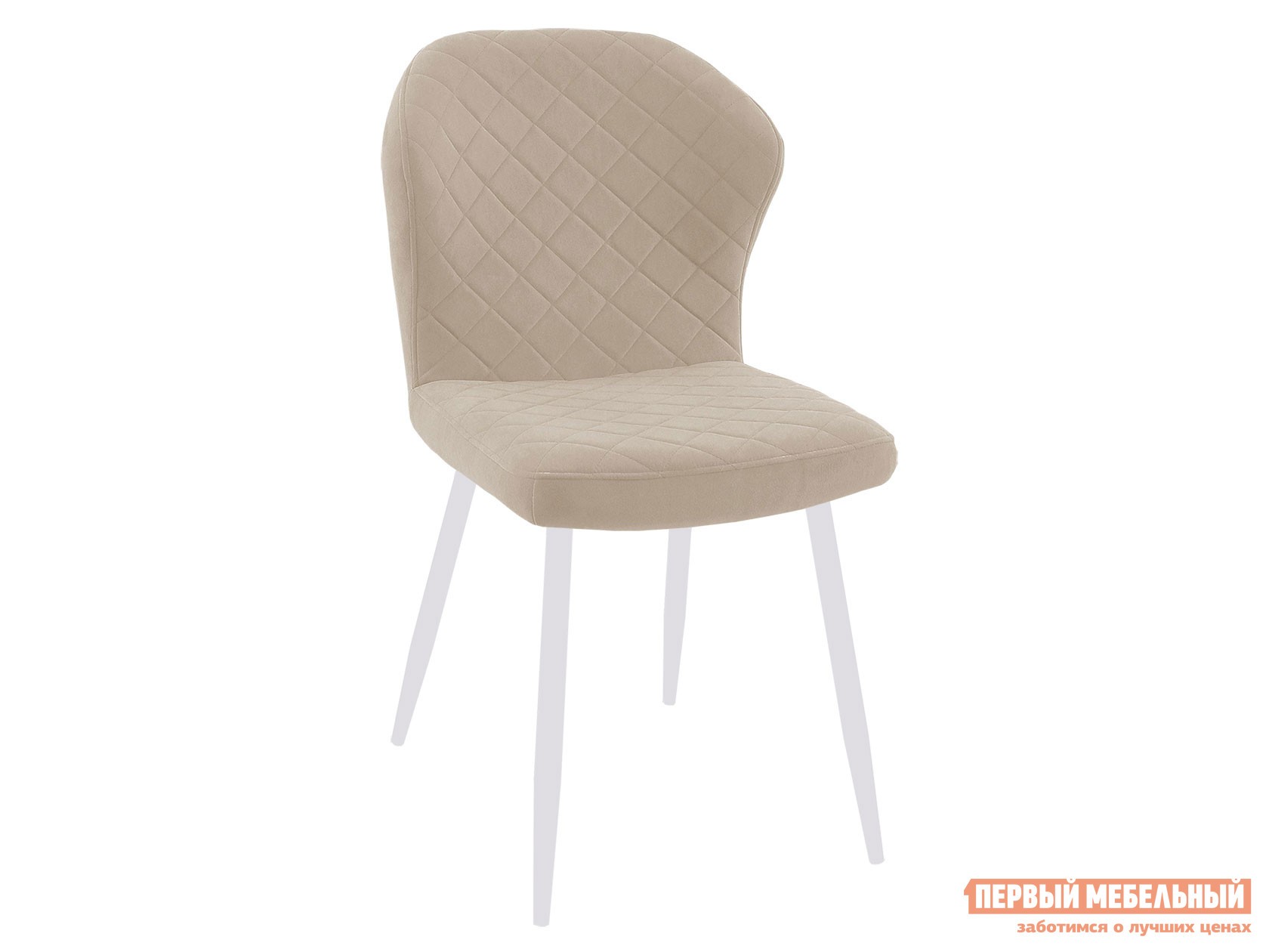Стул  DikLine 239 Бежевый, микровелюр / Белый