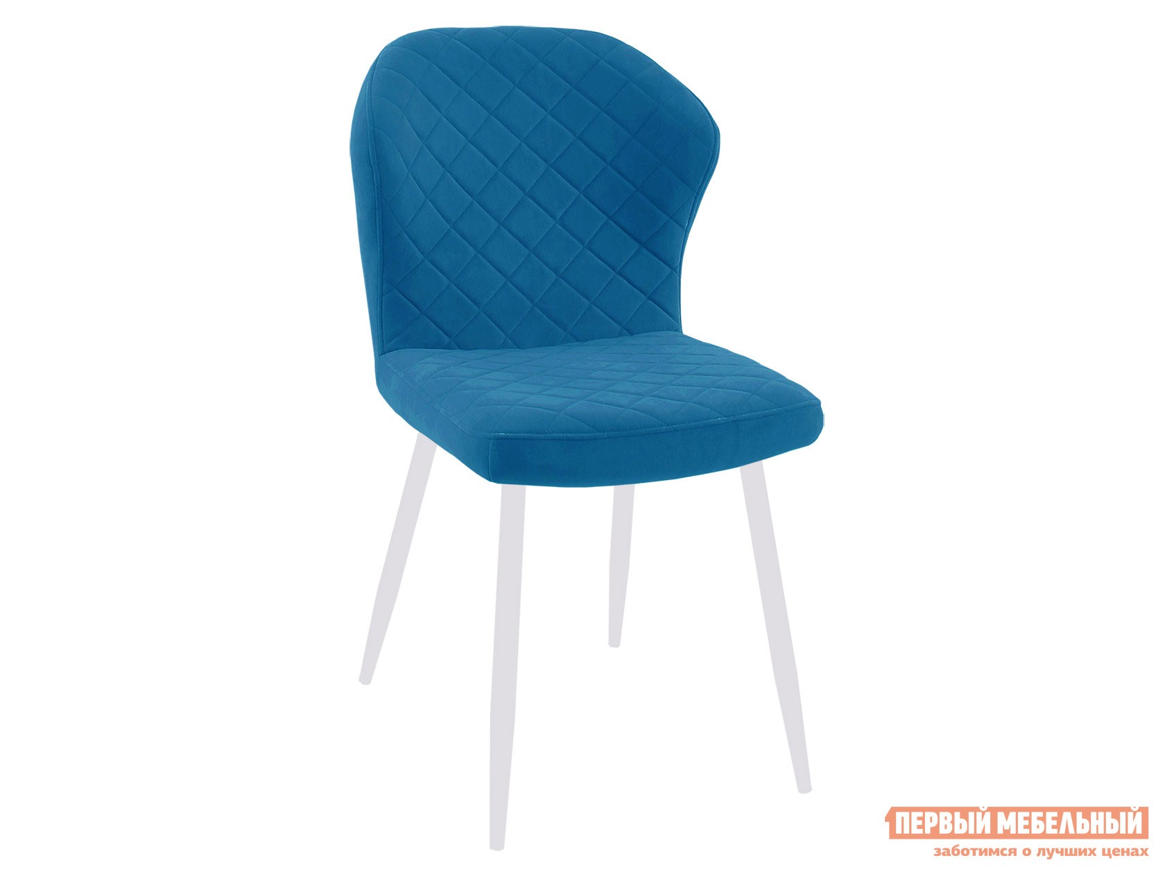 Стул  DikLine 239 Синий, микровелюр / Белый
