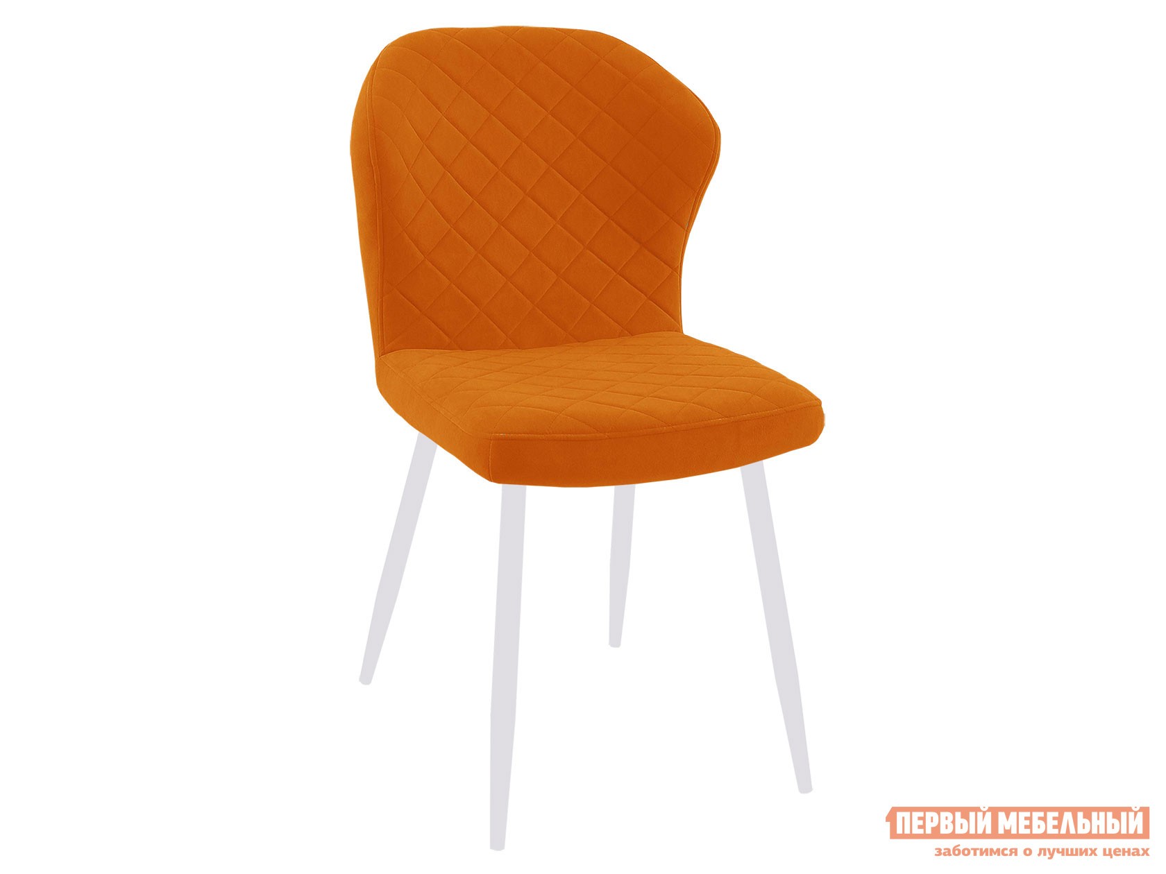 Стул  DikLine 239 Оранжевый, микровелюр / Белый