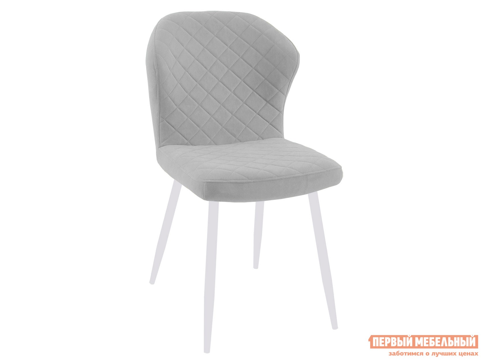 Стул  DikLine 239 Светло-серый, микровелюр / Белый
