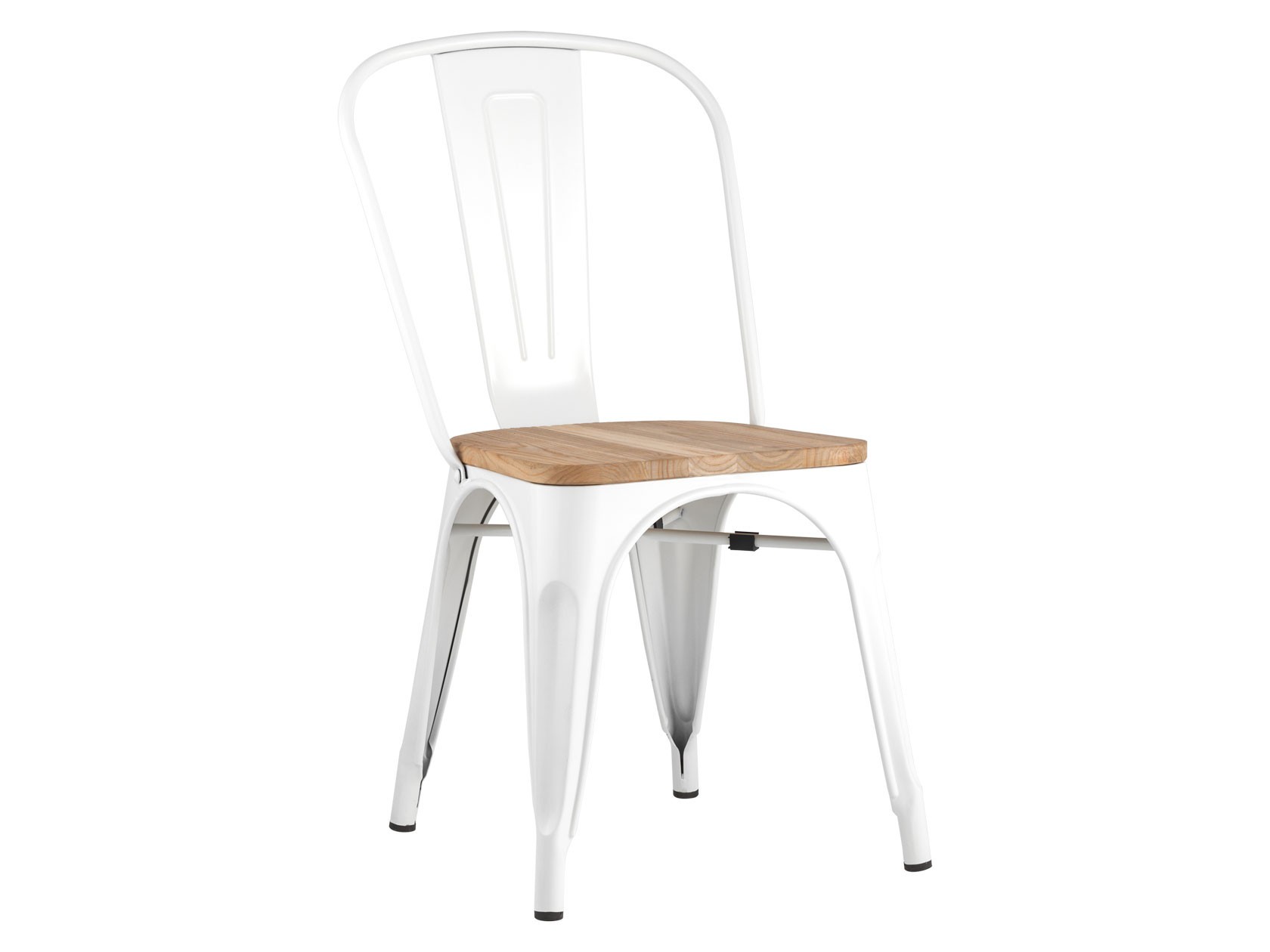 Стул  Толикс М Белый глянцевый / Cветлое дерево