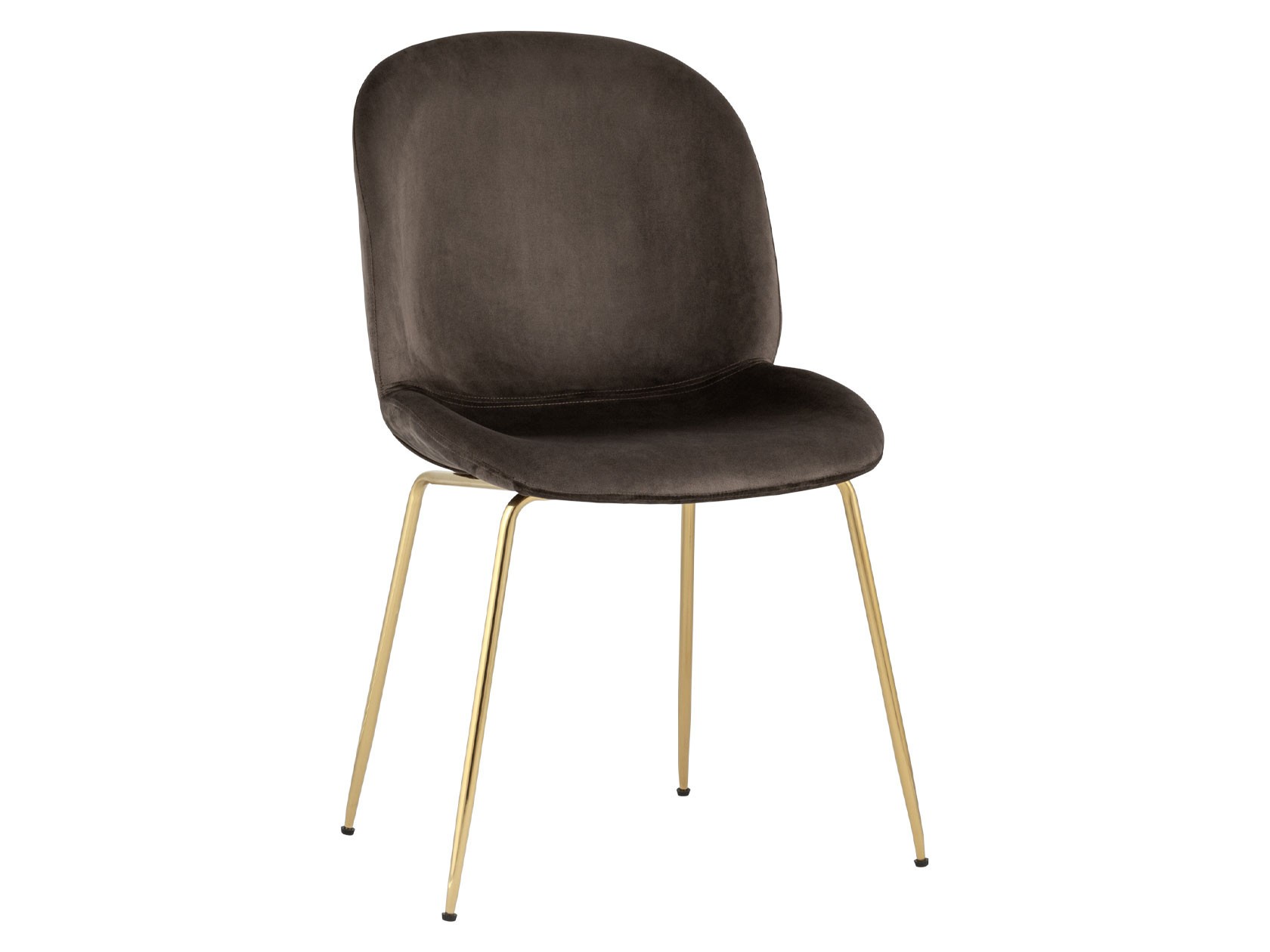 Стул  Турин Коричневый, велюр / Золотой, металл