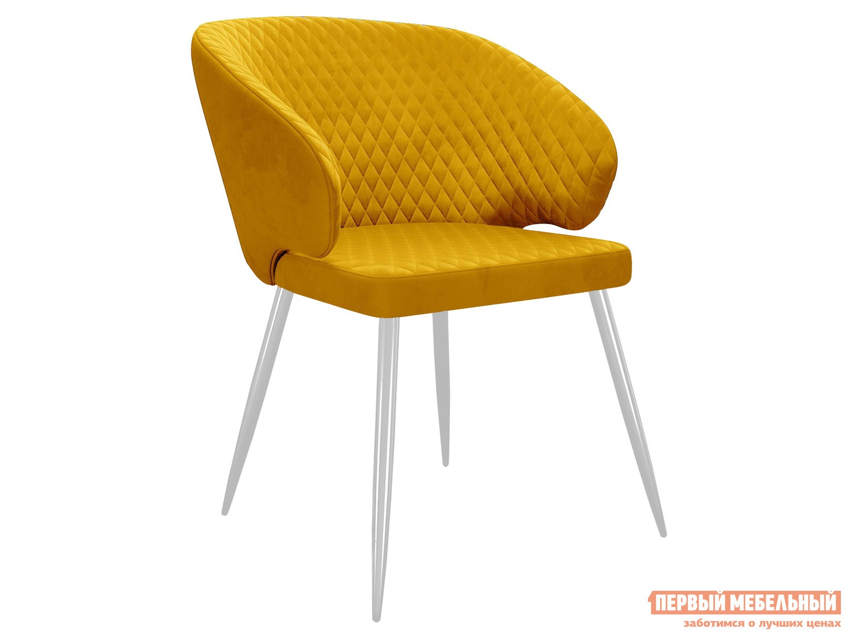 Стул  Диклайн 255 Апельсин, микровелюр / Белый