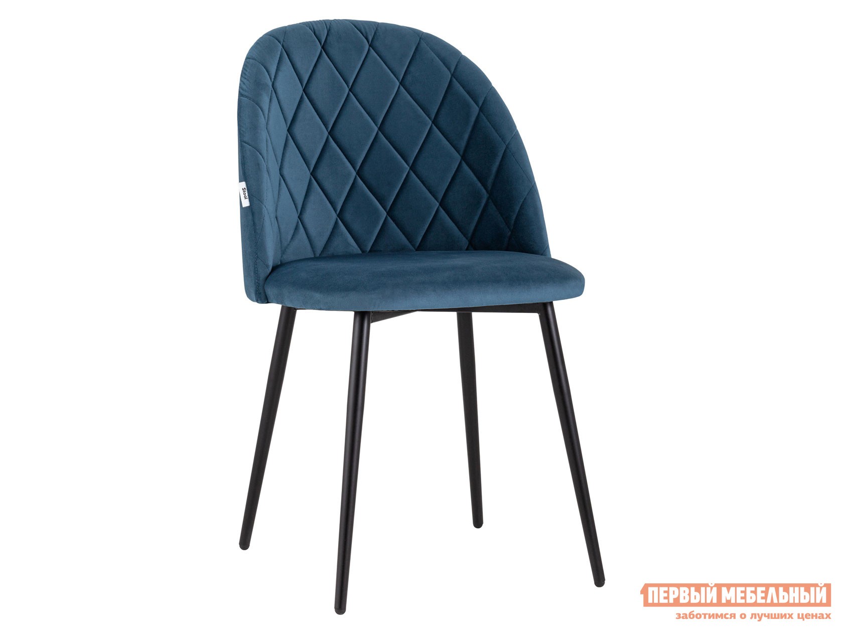 Стул  Марсель Пыльно-синий, велюр / Черный, металл