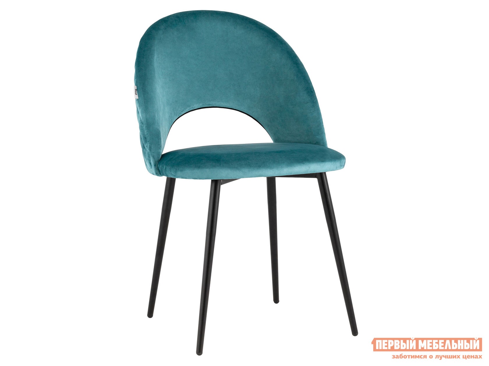 Стул  Меган Сине-зеленый, велюр / Черный, металл