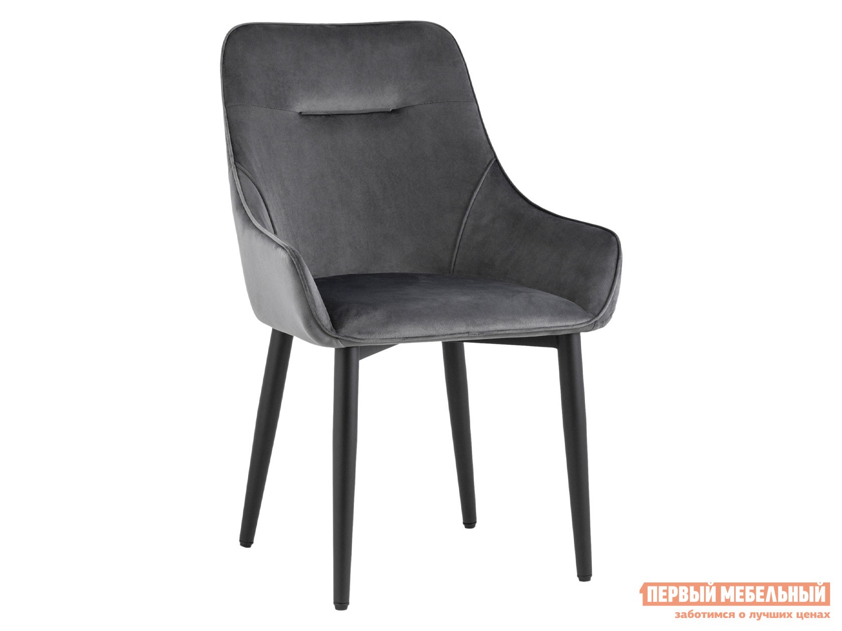 Стул  Диана Серый, велюр / Черный матовый