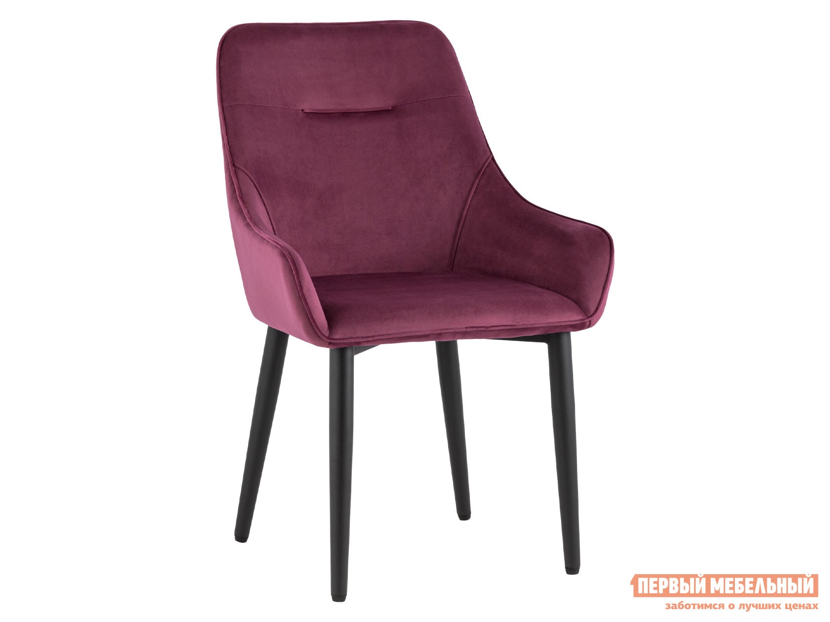 Стул  Диана Бордовый, велюр / Черный матовый
