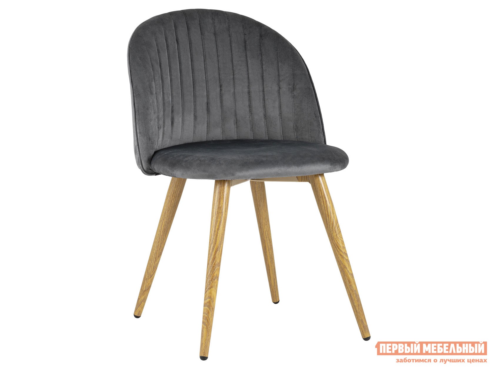 Стул  Лион Страйпс Серый, велюр