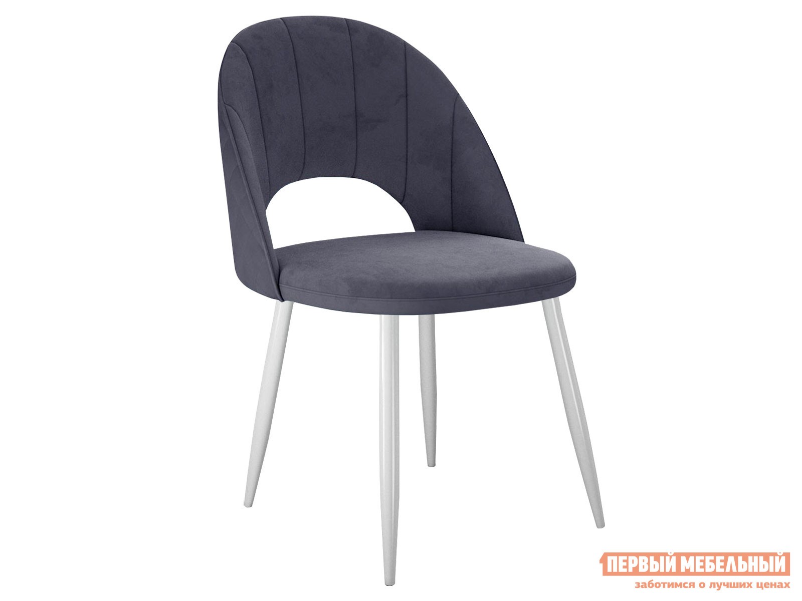 Стул  DikLine 217 Темно-серый, микровелюр / Белый