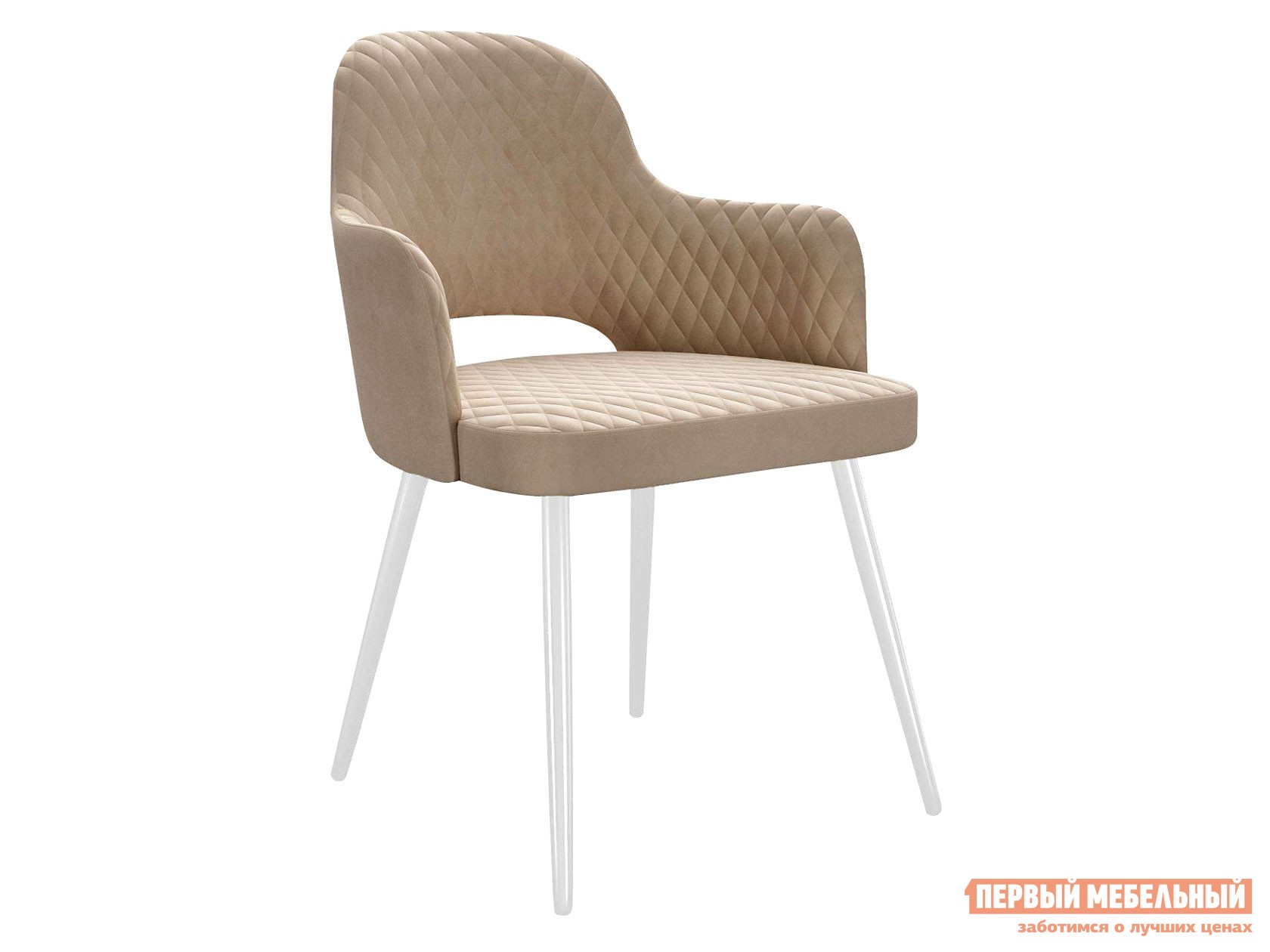 Стул  Диклайн 251 Бежевый, микровелюр / Белый