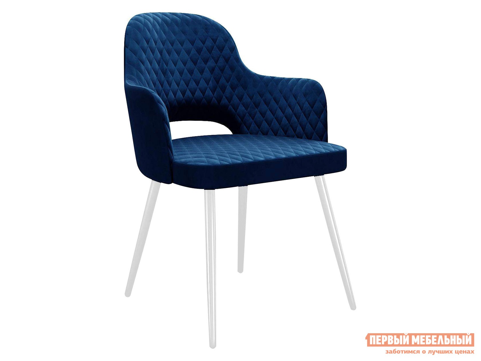 Стул  Диклайн 251 Синий, микровелюр / Белый