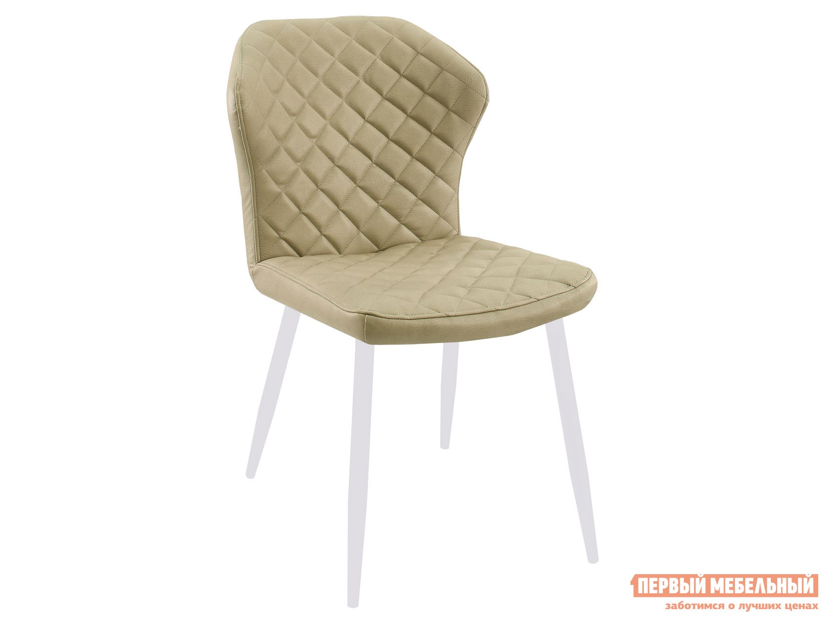 Стул  DikLine 239 Бежевый, экокожа / Белый