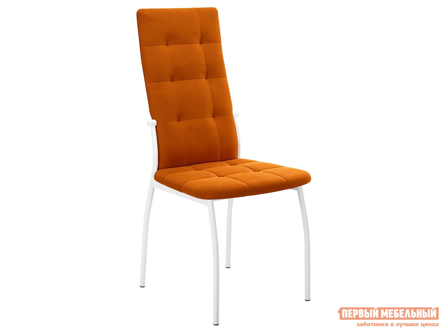 Стул  Галс-М Оранжевый, микровелюр / Белый