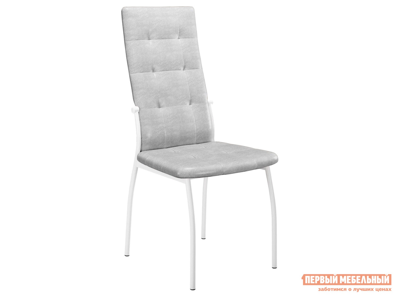 Стул  Галс-М Светло-серый, иск. замша / Белый