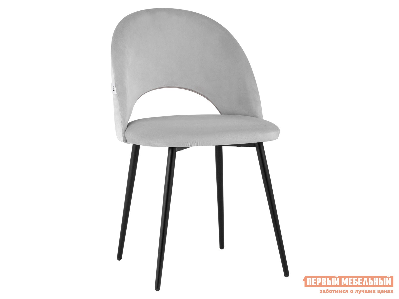 Стул  Меган Светло-серый, велюр / Черный, металл