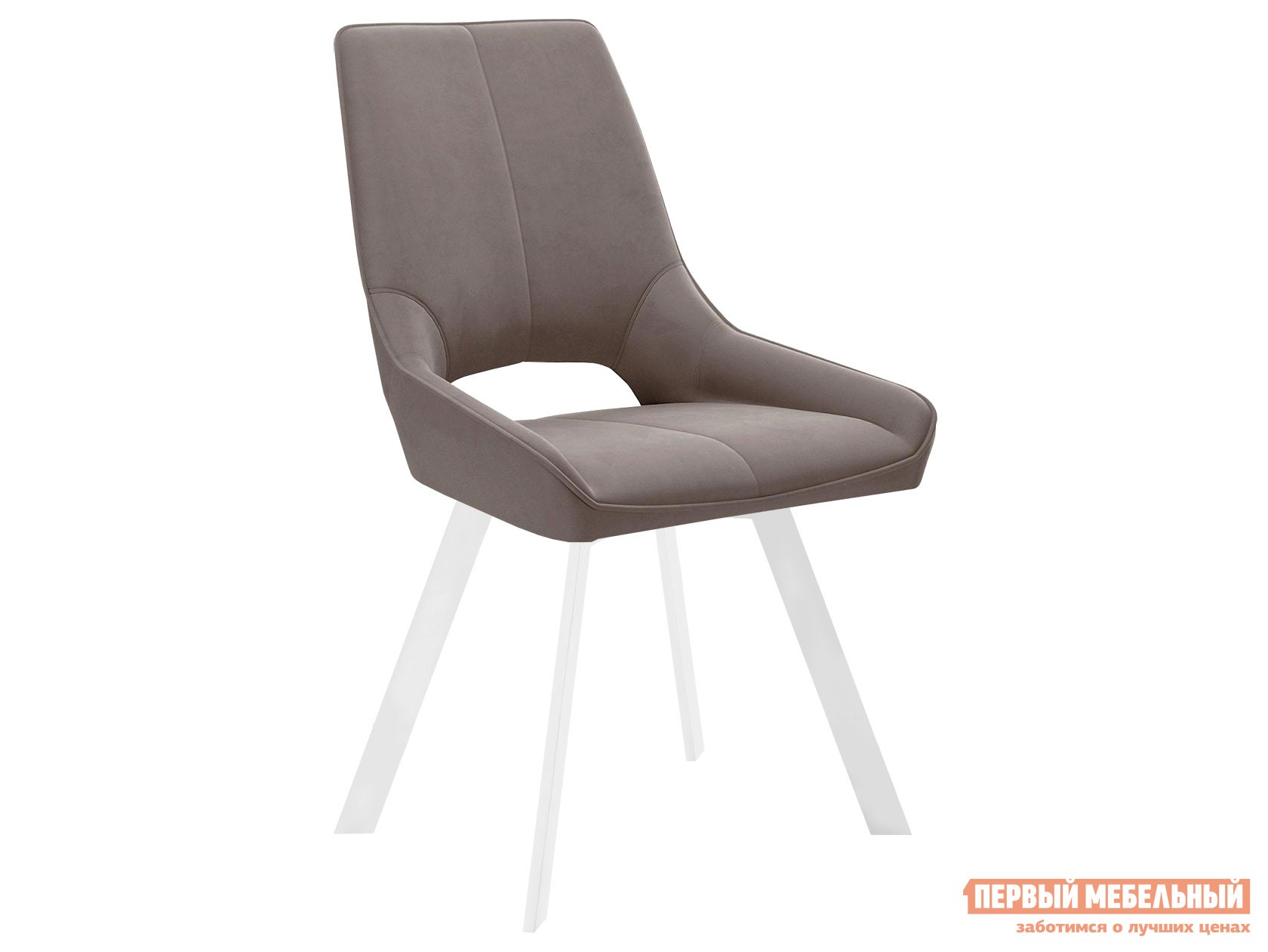 Стул  DikLine 268 Капучино, микровелюр / Белый