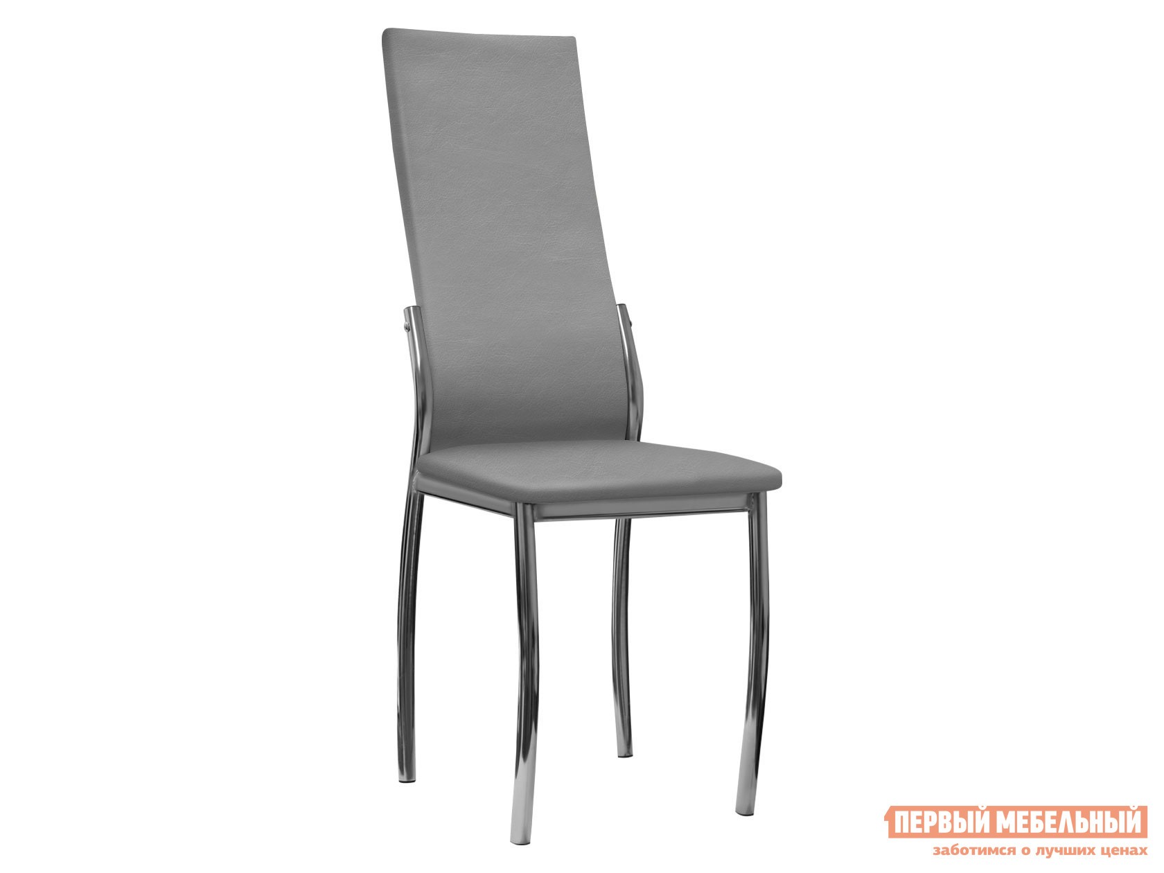 Стул  Лорд Светло-серый, экокожа / Хром, металл