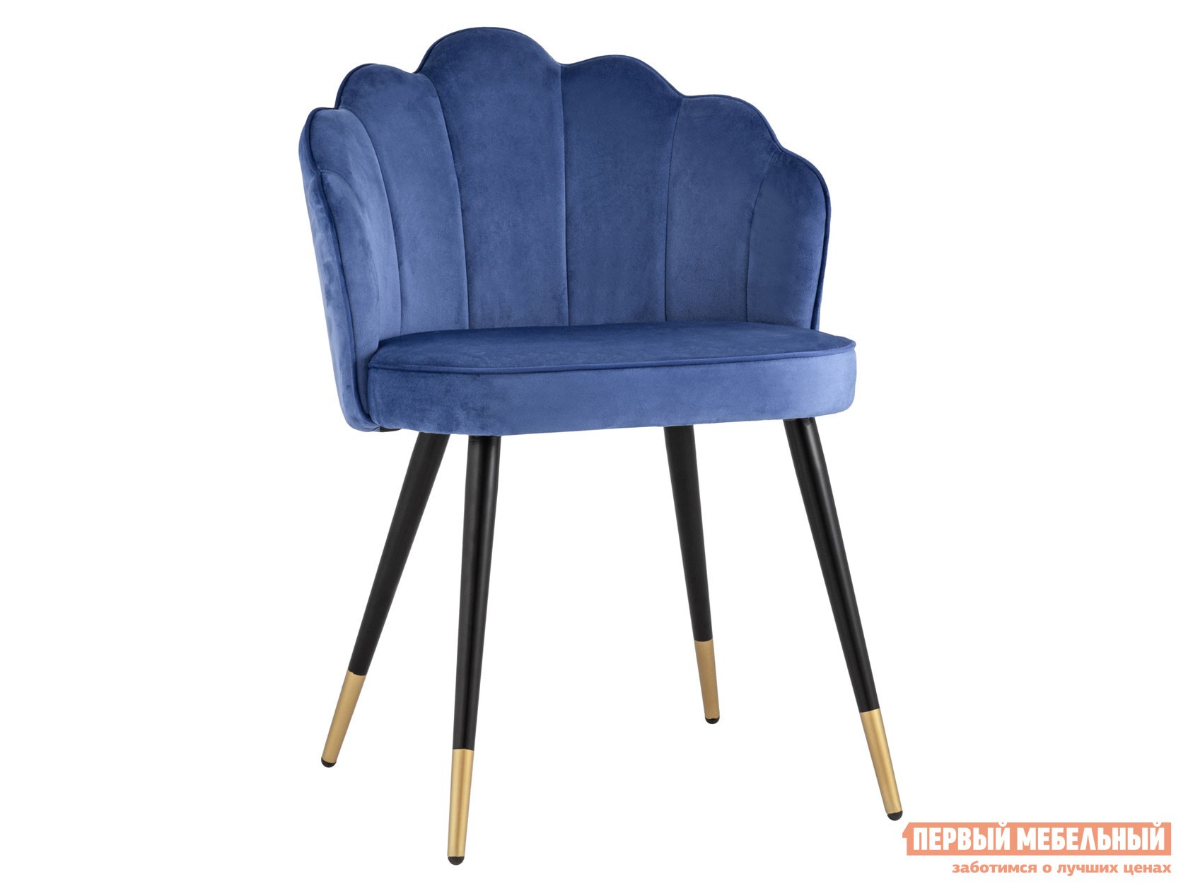 Стул  Камилла Королевский синий, велюр / Черный, металл / Золотой, металл