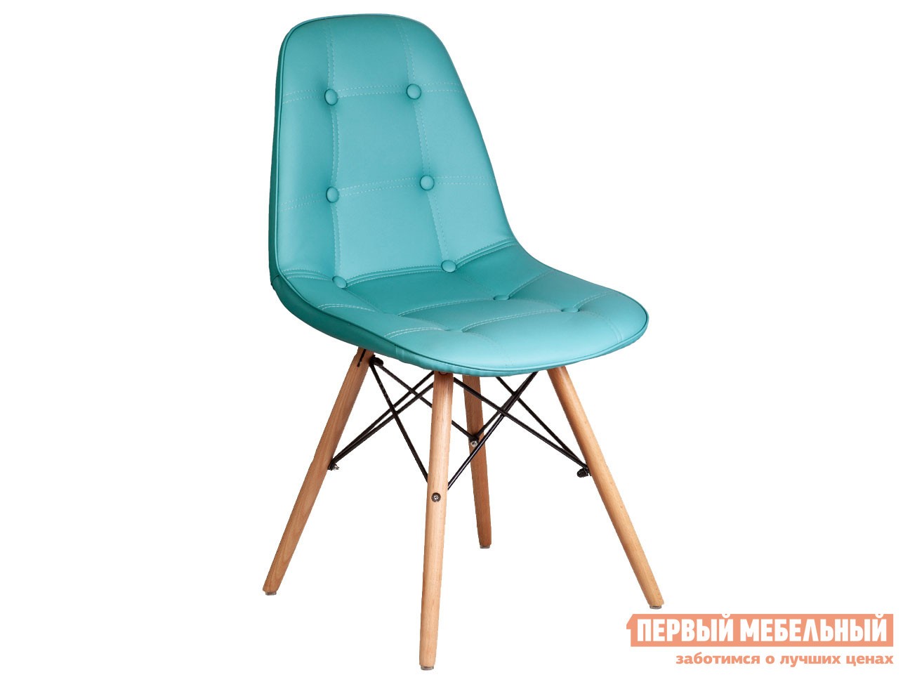 Стул  Корд Бирюзовый, экокожа / Бук, дерево