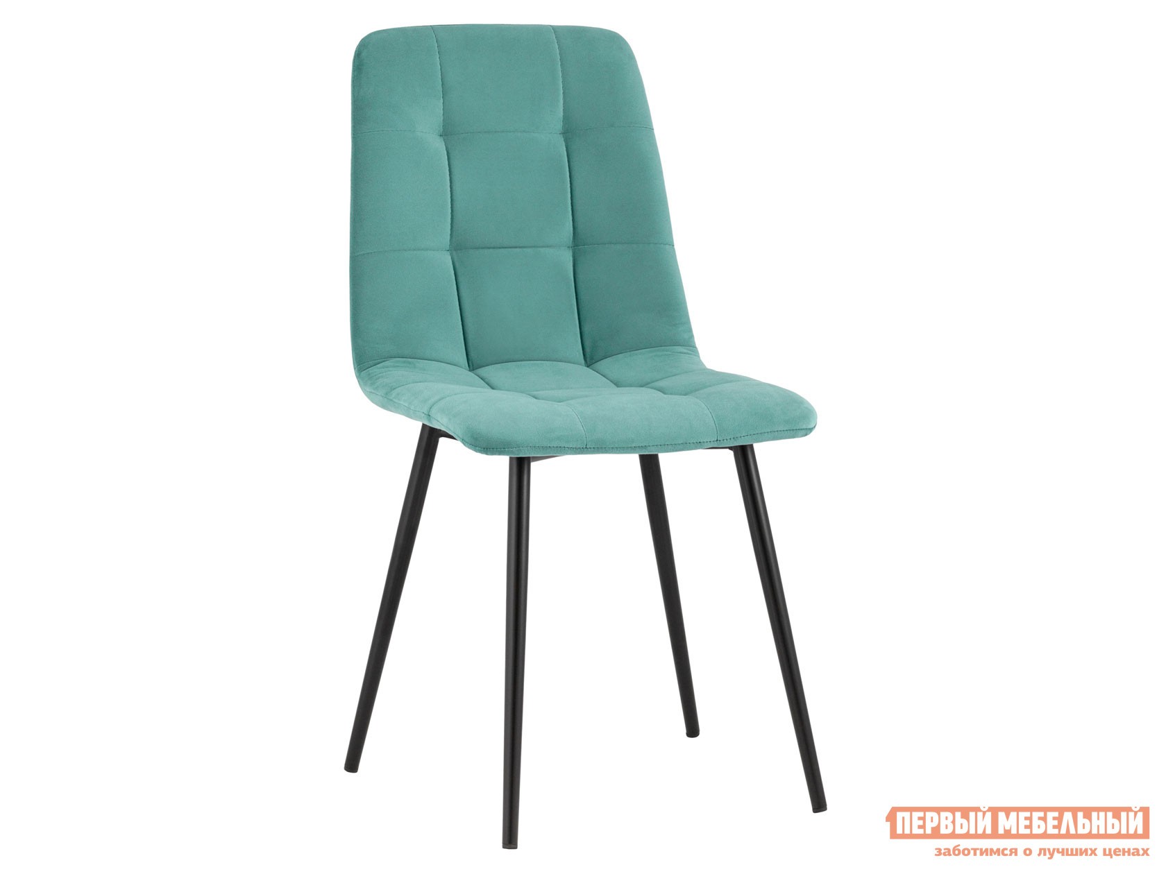 Стул  Оливер Морской, велюр / Черный, металл