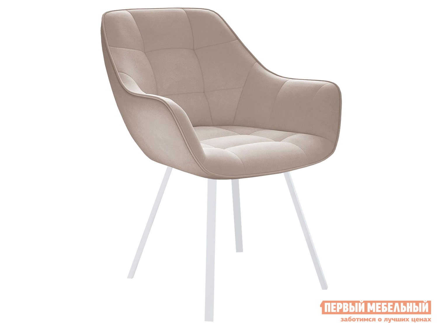 Стул  DikLine 252 М Бежевый, микровелюр / Белый