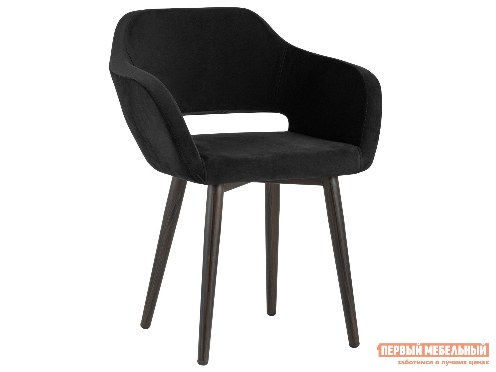 Стул  Саймон Черный, велюр / Коричневый, металл