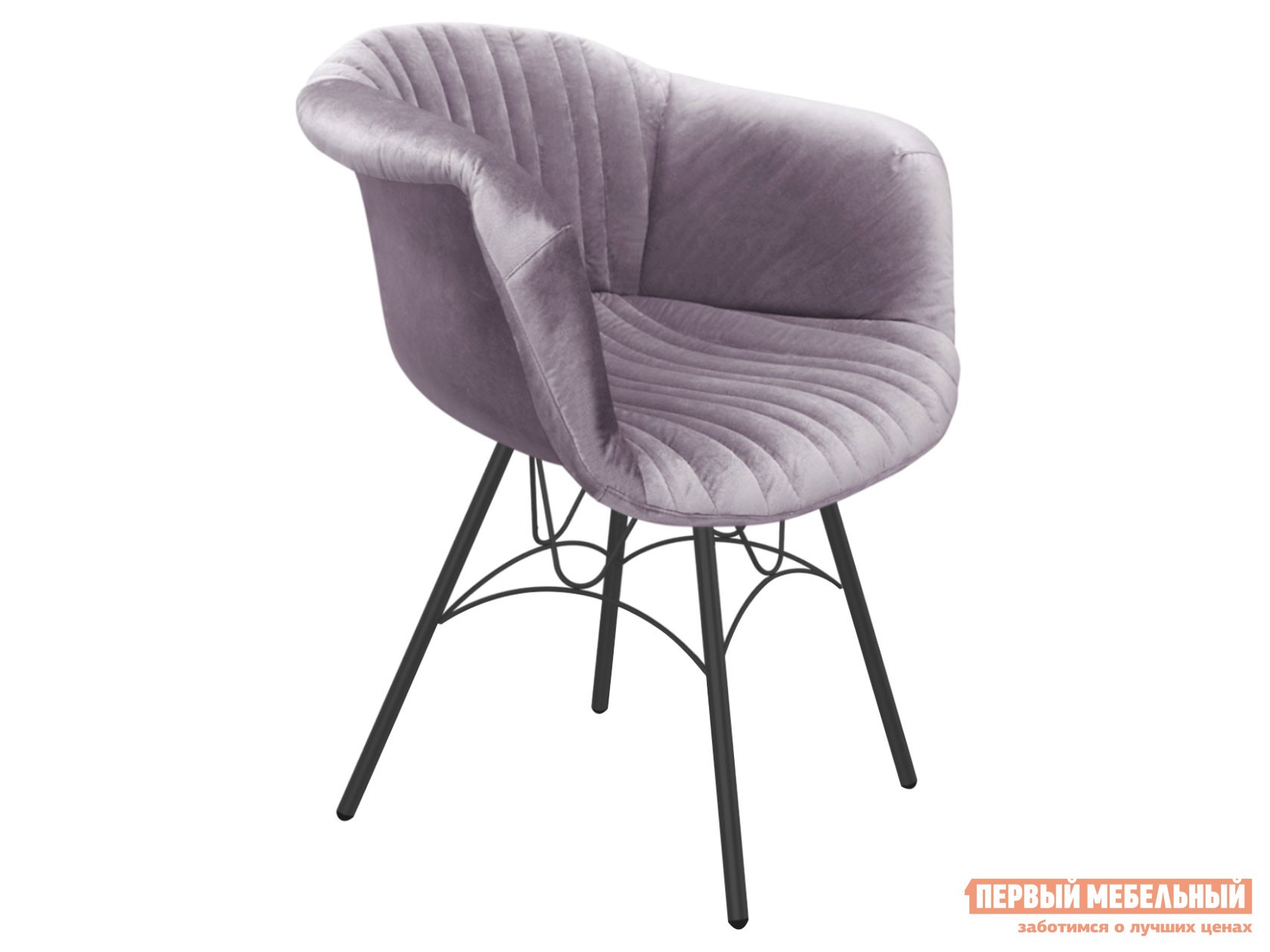 Стул  Дред Ледяная лаванда, микровелюр / Черный муар, металл