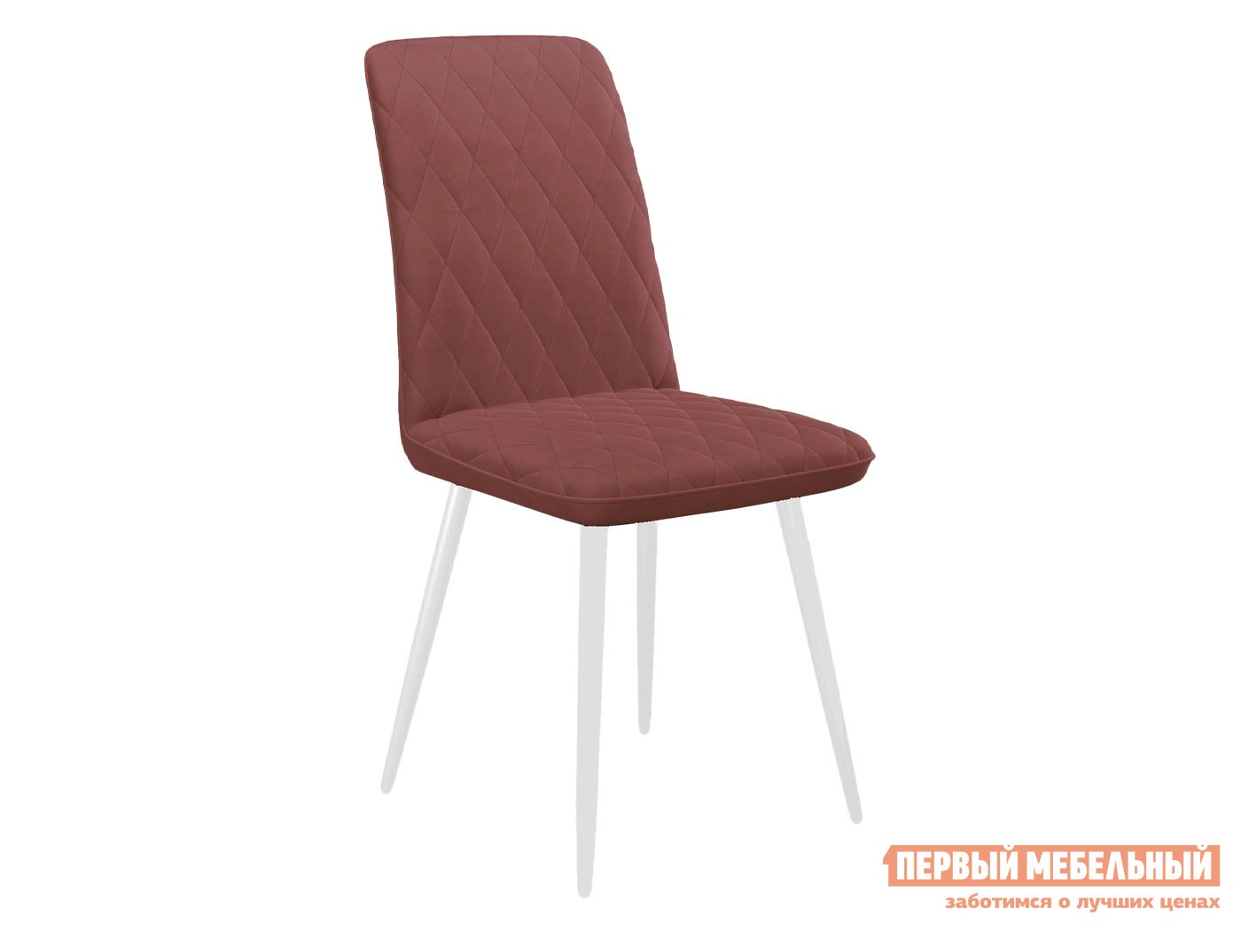 Стул  DikLine 205 Розовый, микровелюр / Белый