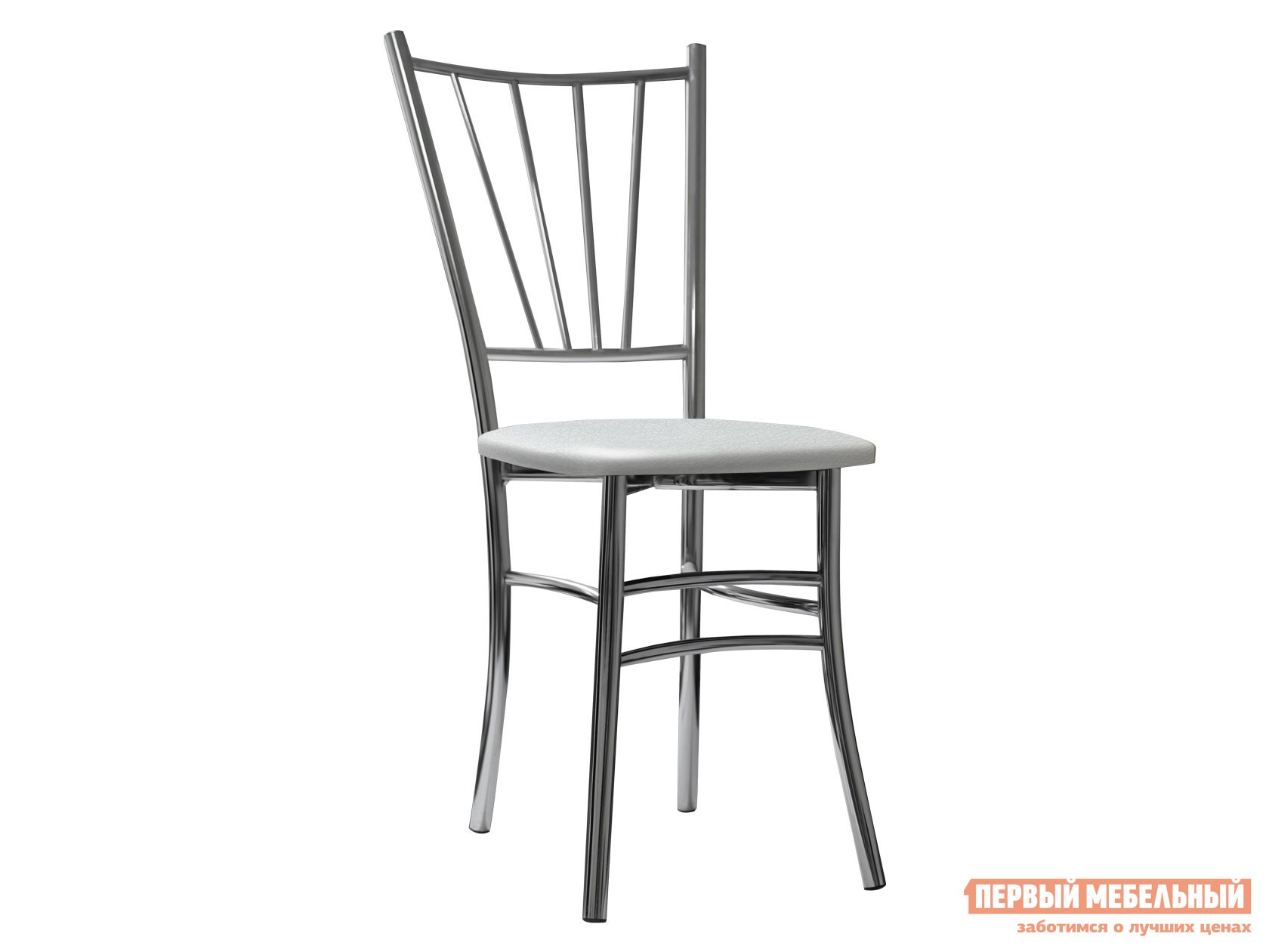 Стул  Кристалл Белый, экокожа / Хром, металл