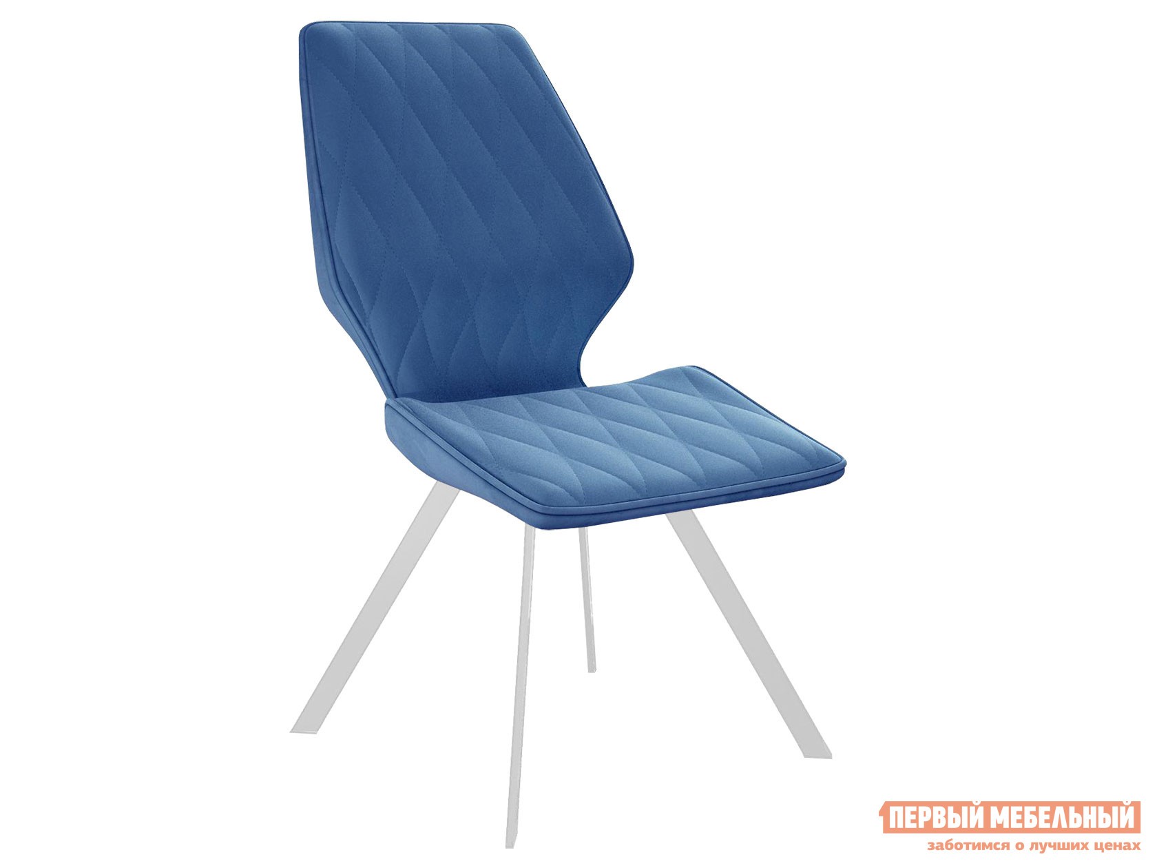 Стул  DikLine 243 Синий, микровелюр / Белый