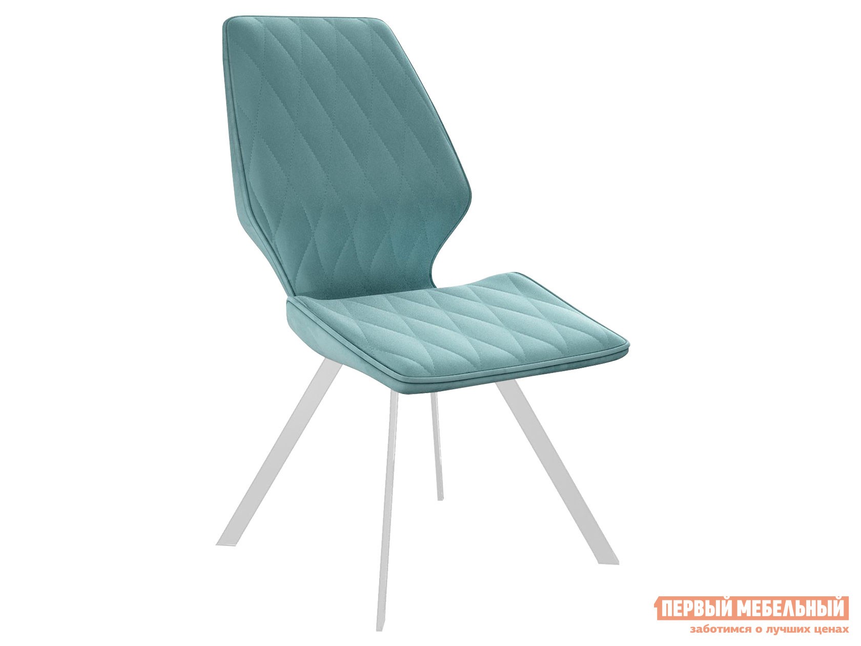 Стул  DikLine 243 Бирюзовый, микровелюр / Белый