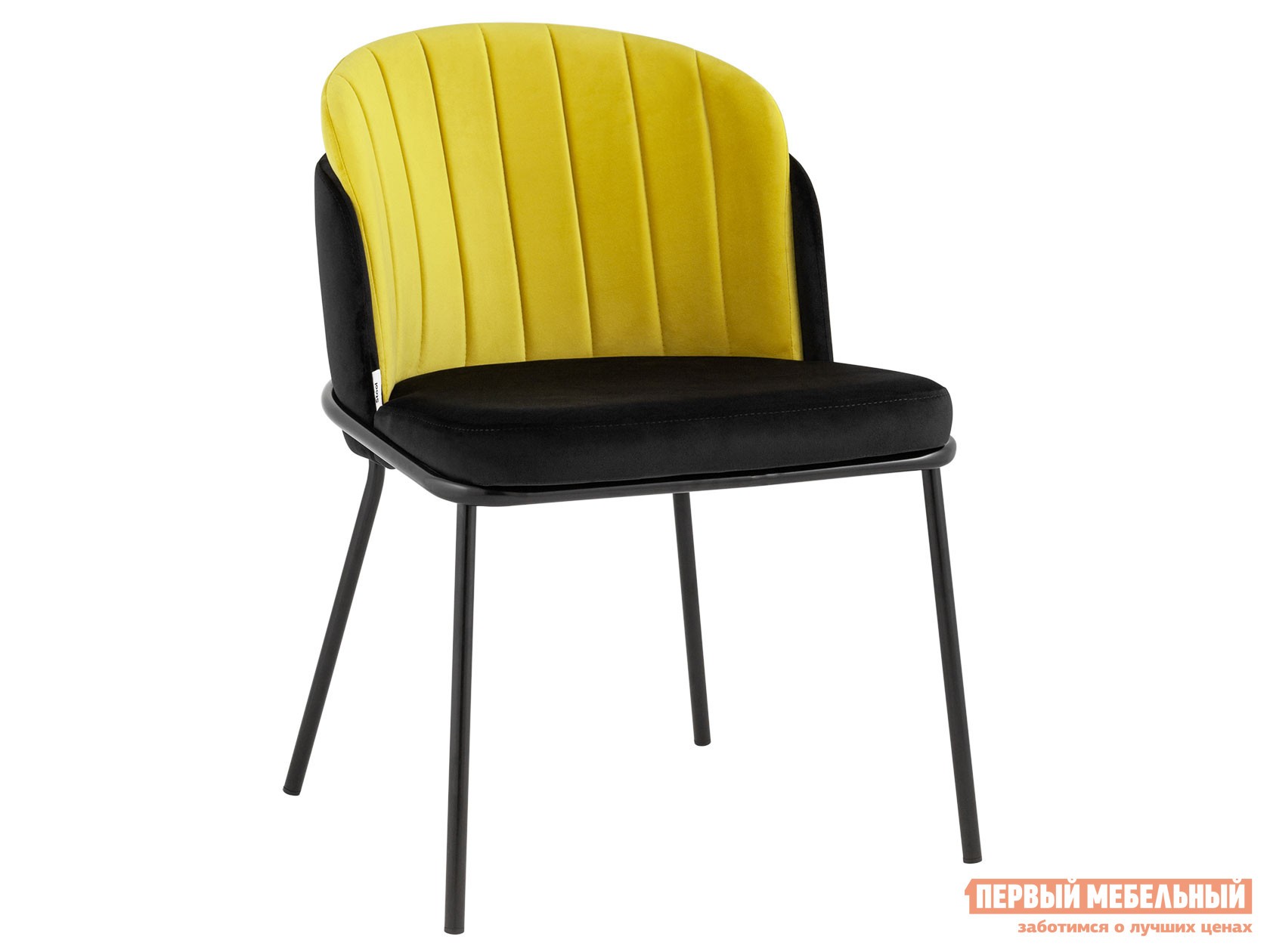 Стул  Дабл Черный / Желтый, велюр