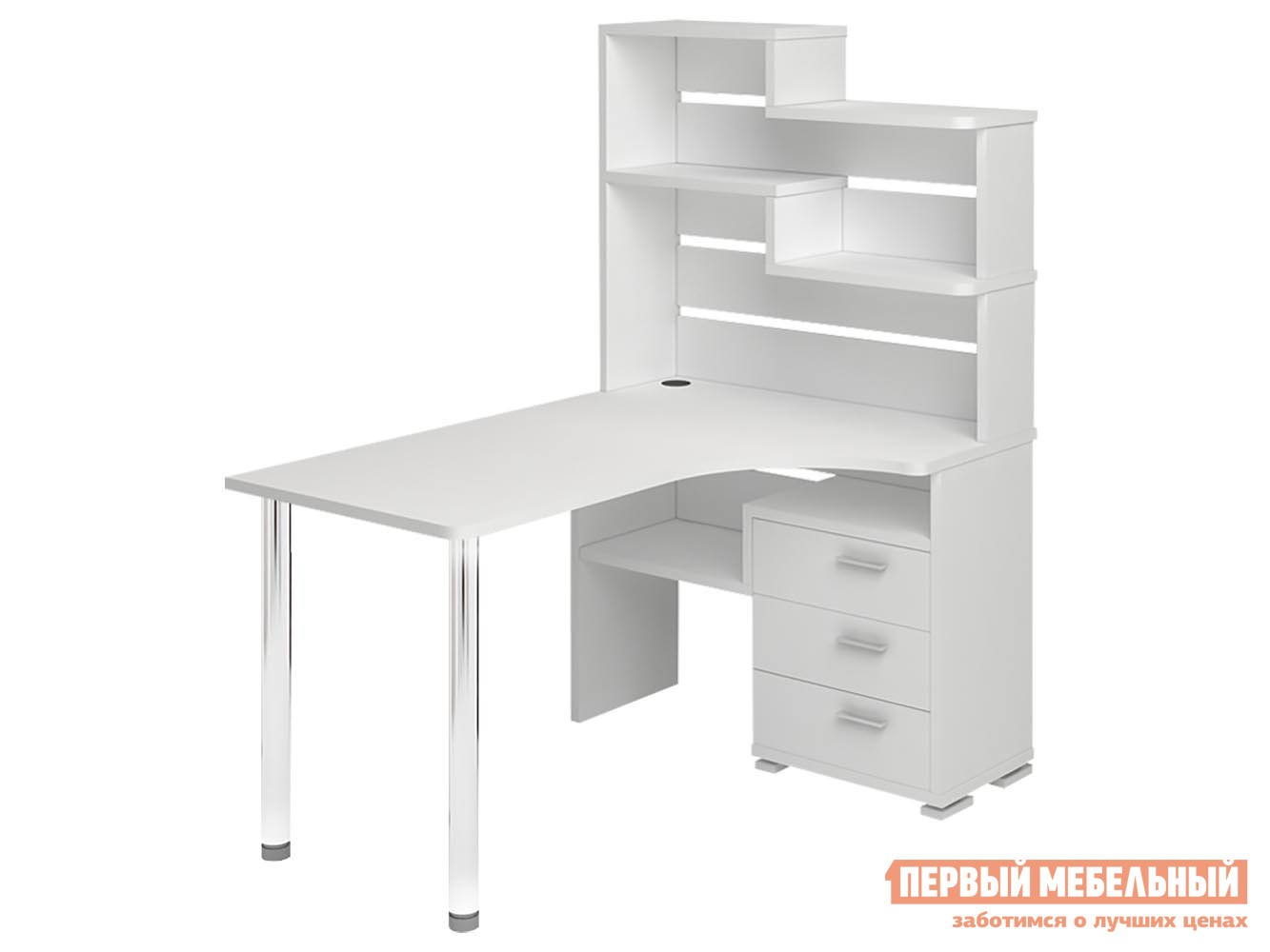 Компьютерный стол  СР-132 Белый, Цвет, Правая, 1400 мм
