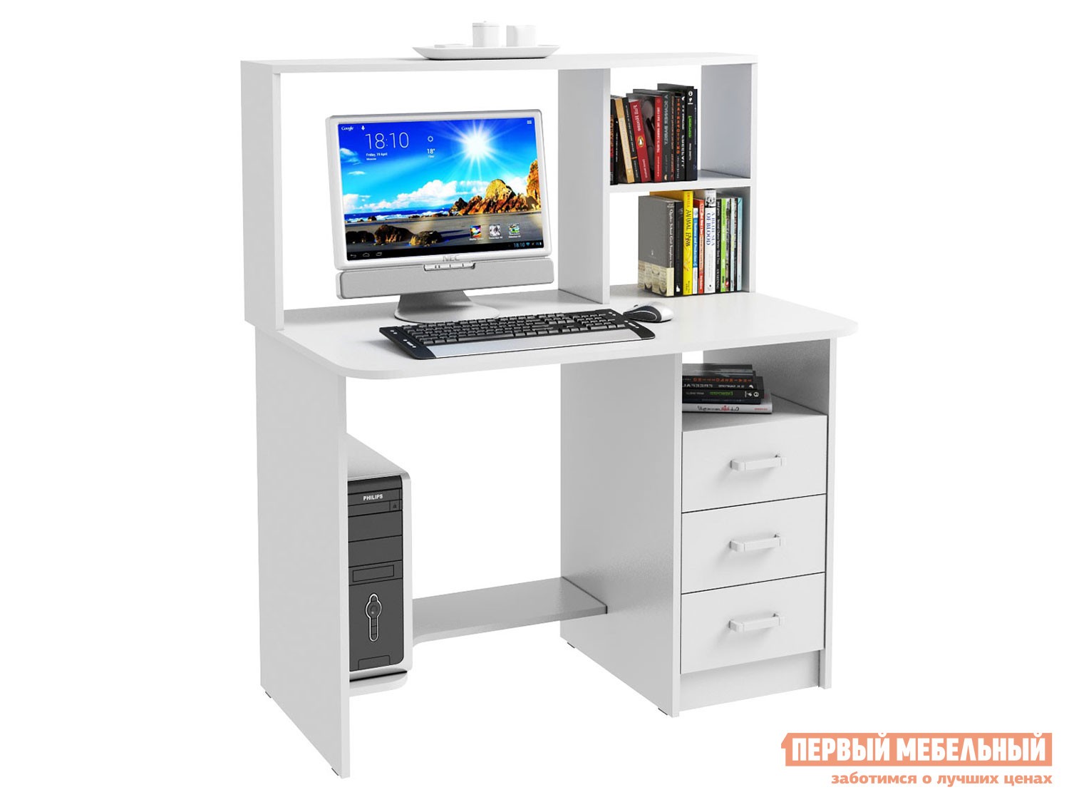 Компьютерный стол  Неман Белый