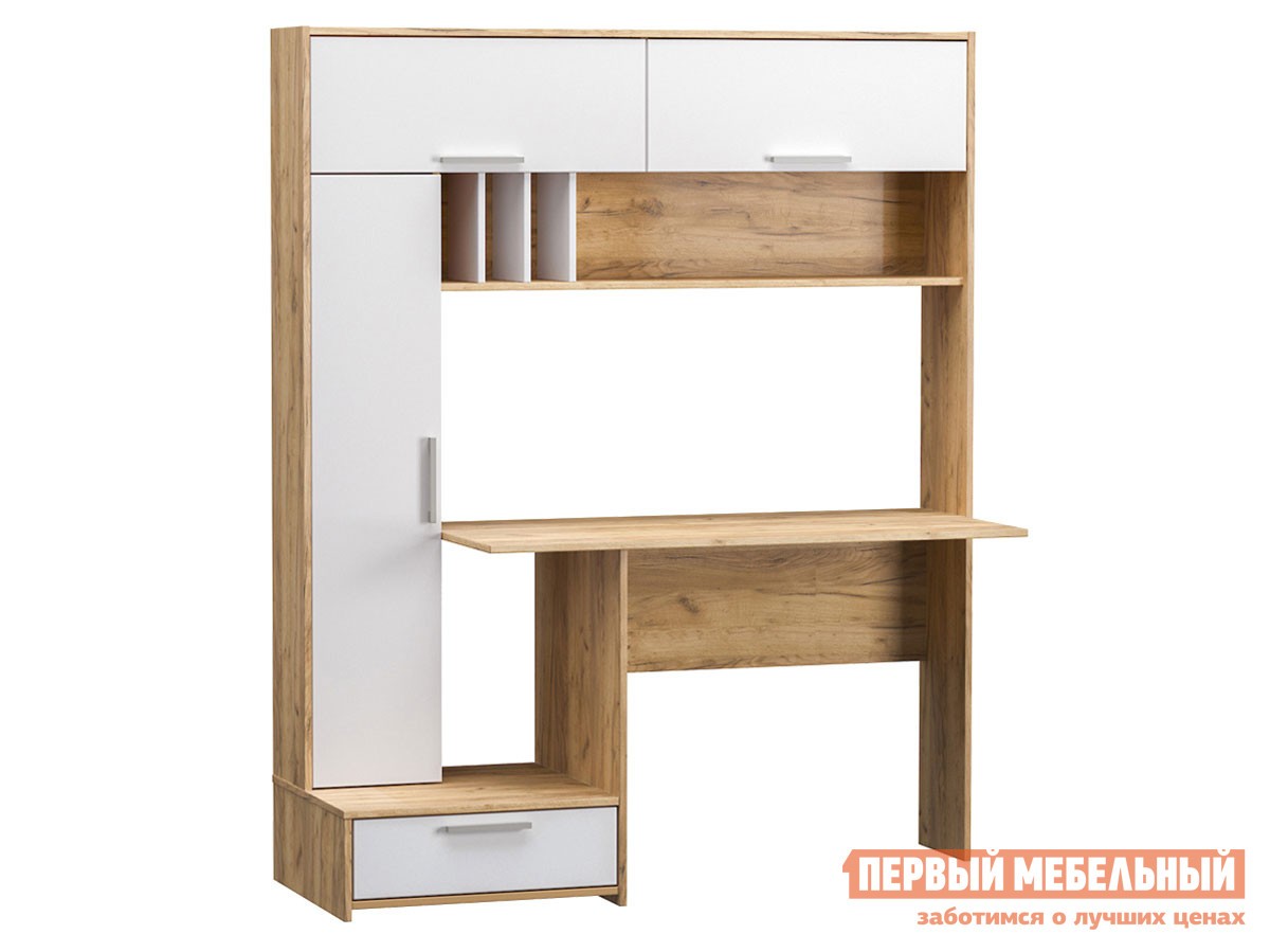 Компьютерный стол  Лайт Дуб золотой / Белый