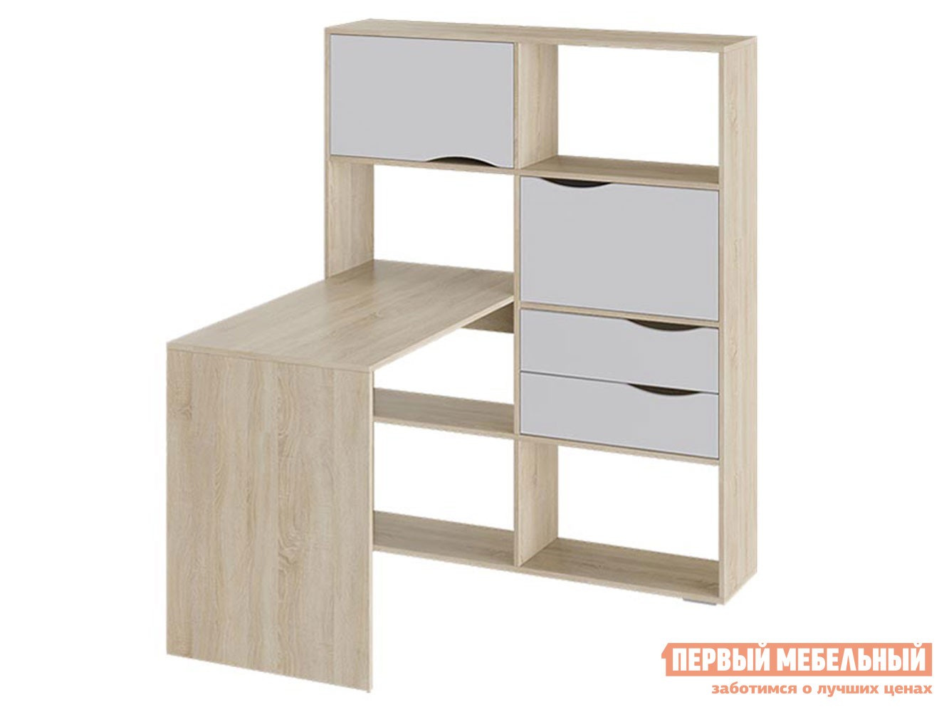 Компьютерный стол  Трэвэл Дуб Сонома / Белый ясень