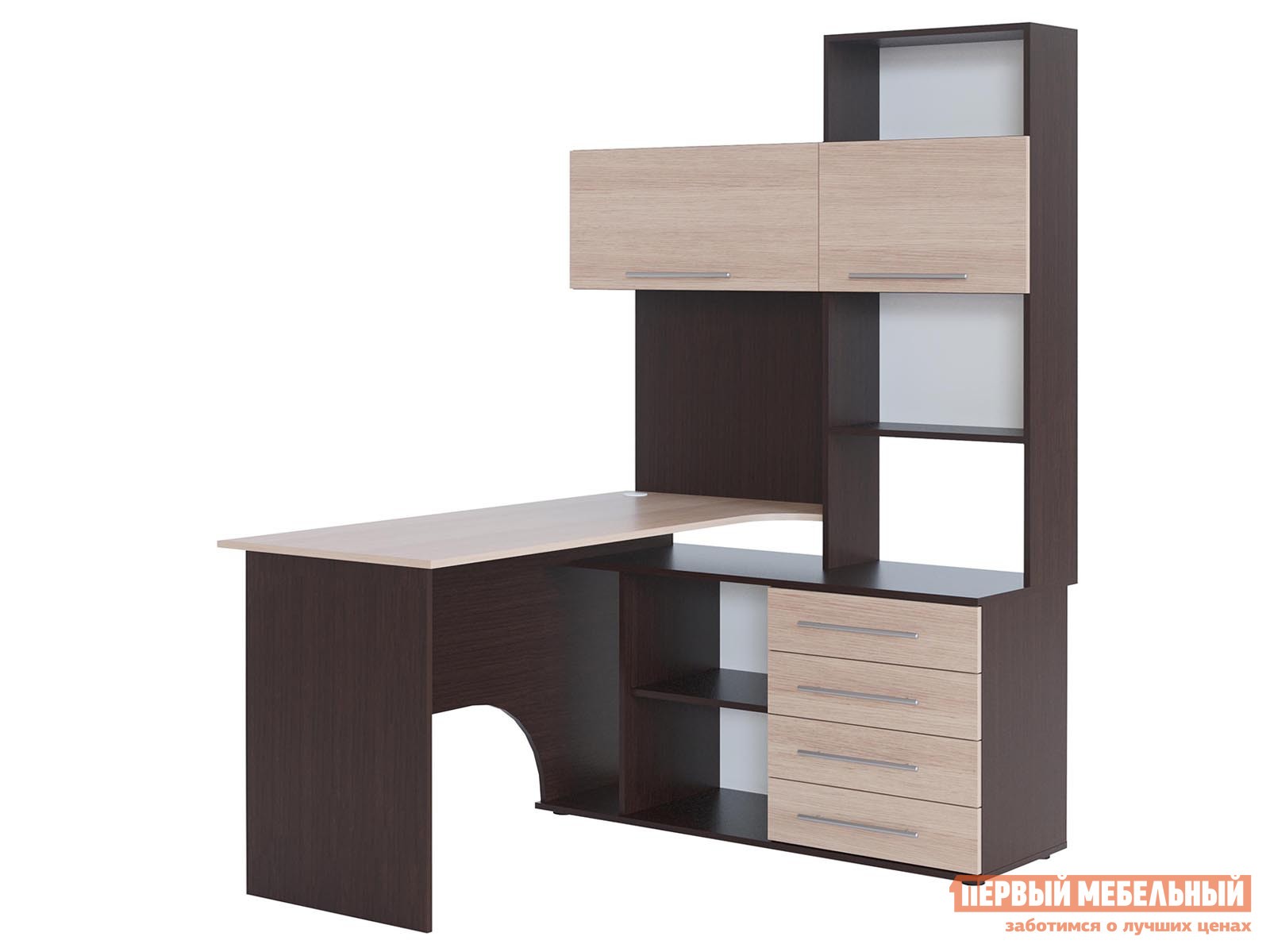 Компьютерный стол  КСТ-14 Правая, Венге / Беленый дуб