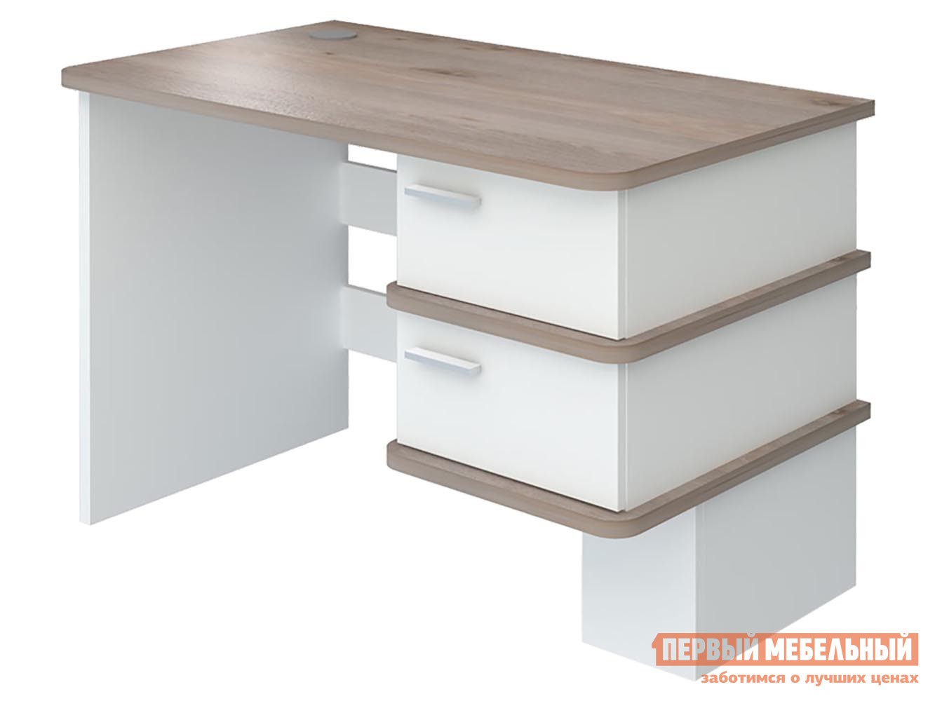 Компьютерный стол  СД-15С Белый / Нельсон