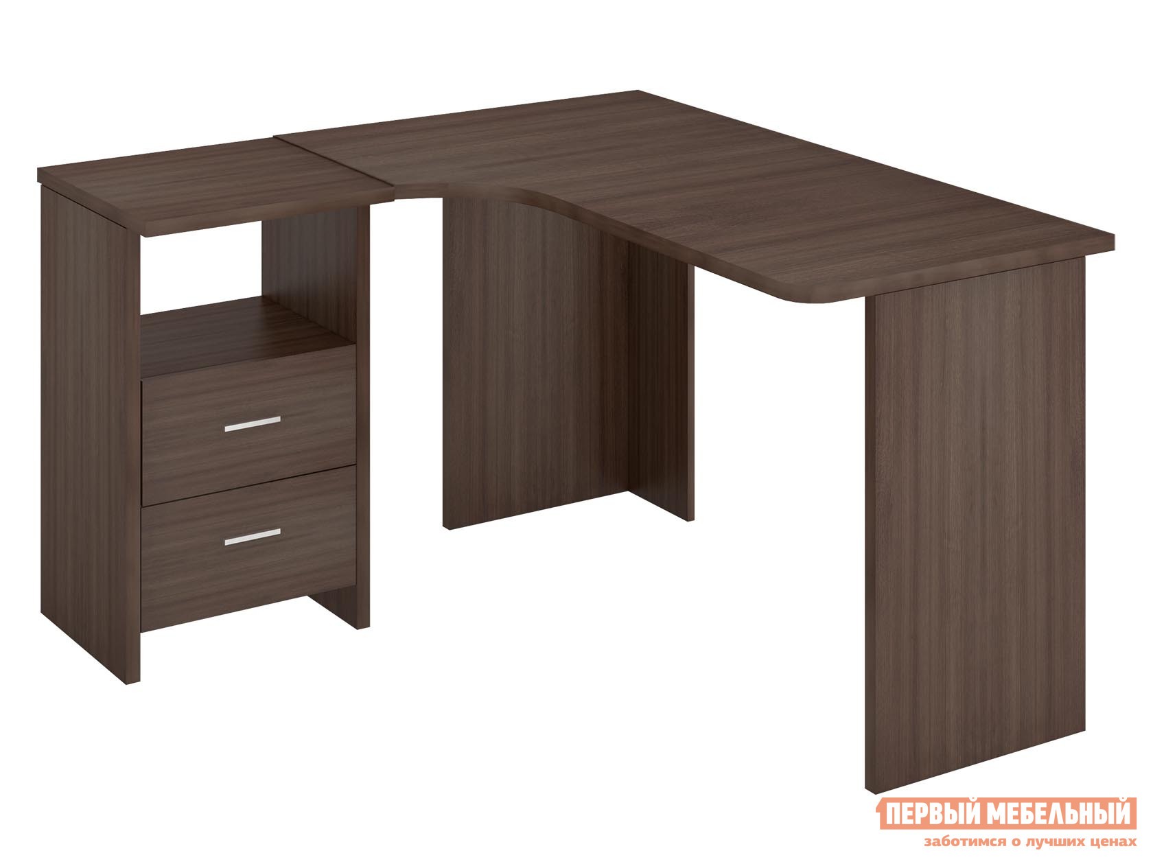 Компьютерный стол  Угл130 с тумбой Шамони, Левая