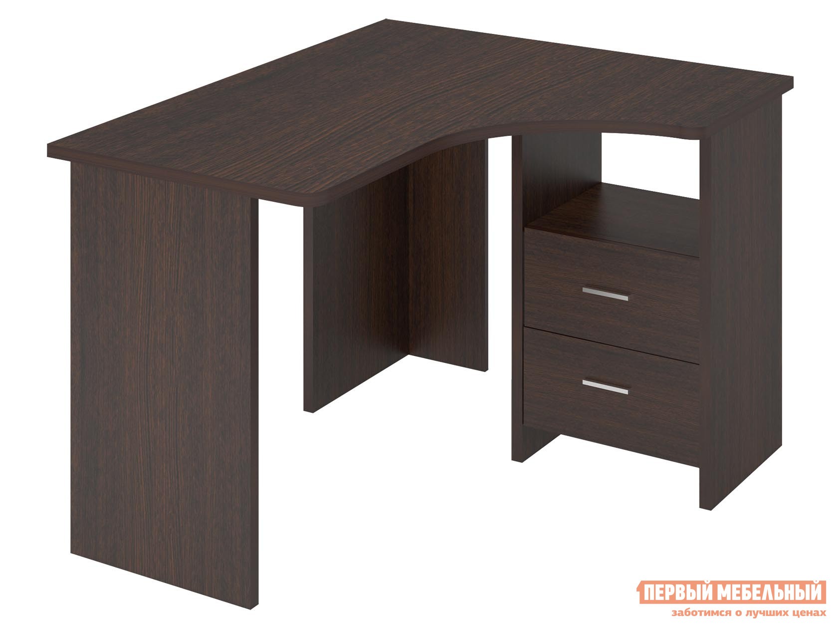 Компьютерный стол  Угл120 с тумбой Венге, Правая