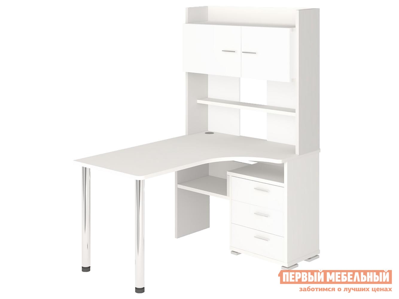 Компьютерный стол  СР-133 Белый, Правая, 1300 мм