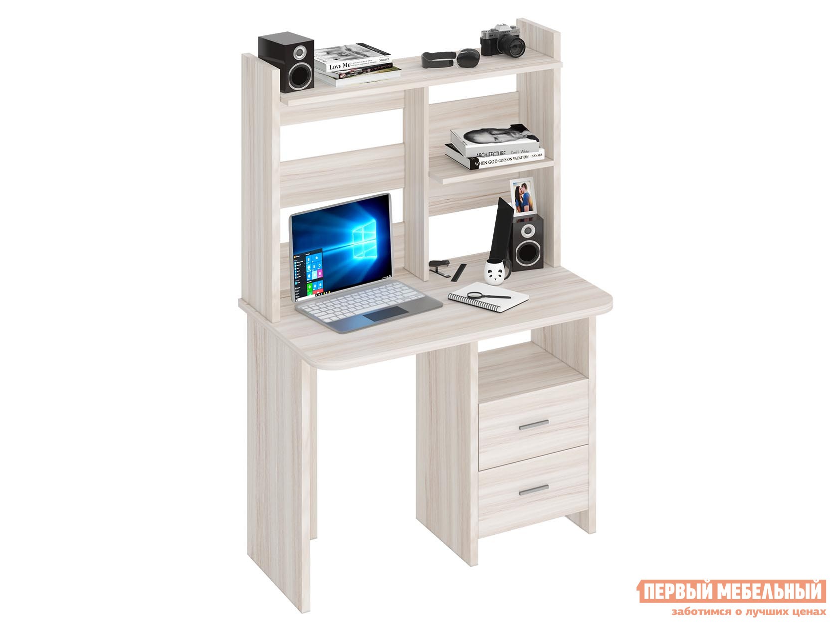 Компьютерный стол  СКЛ-Прям100+НКЛ-100 Карамель