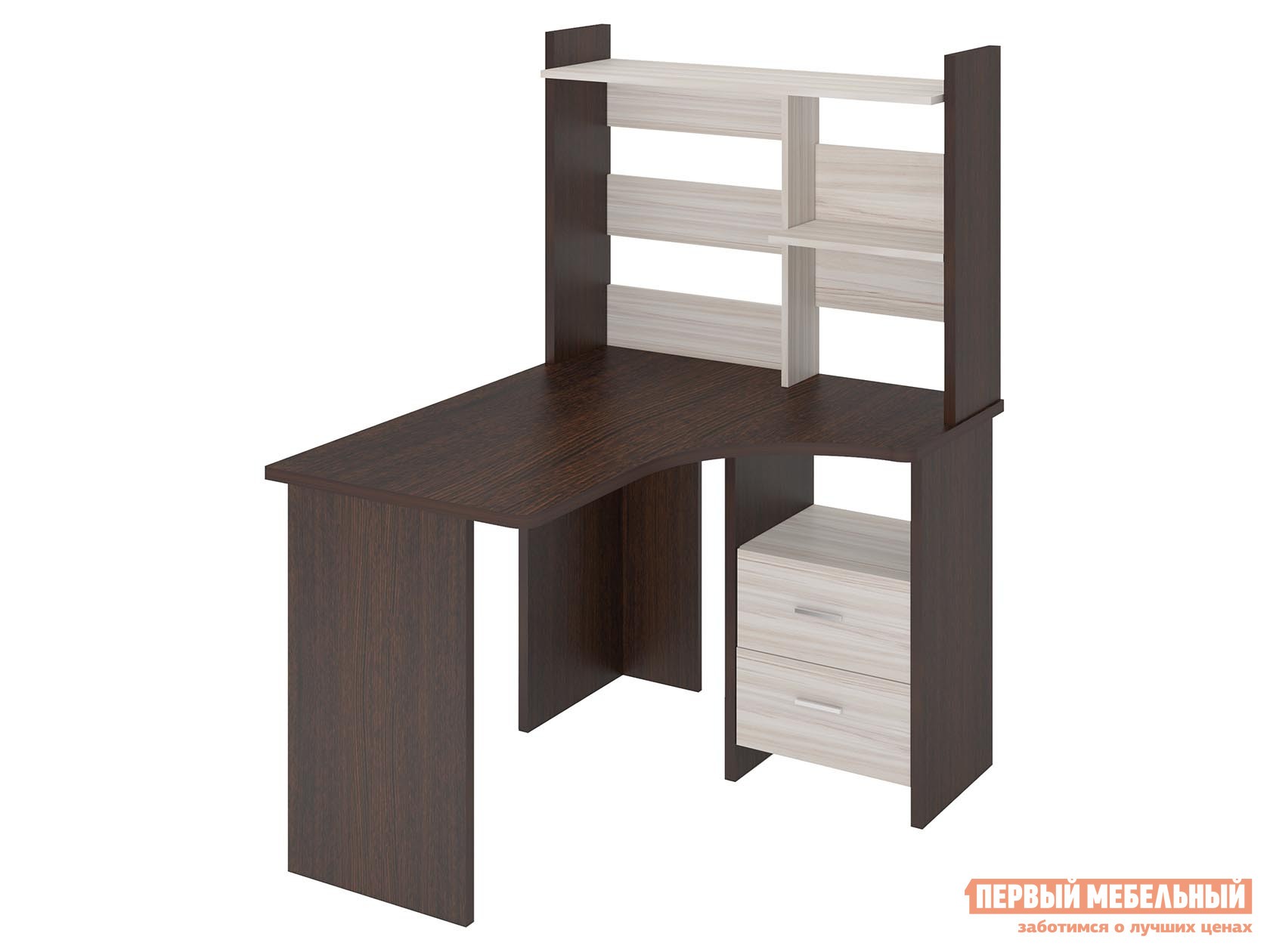 Компьютерный стол  СКЛ-Угл120+НКЛ-100 Венге / Карамель, С тумбой, Правая