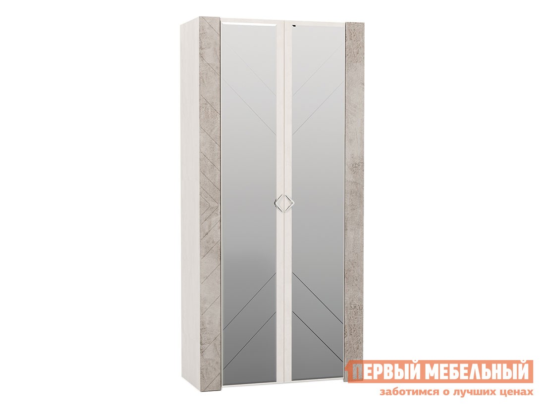 Распашной шкаф  Амелия Шелковый камень / Бетон Чикаго беж