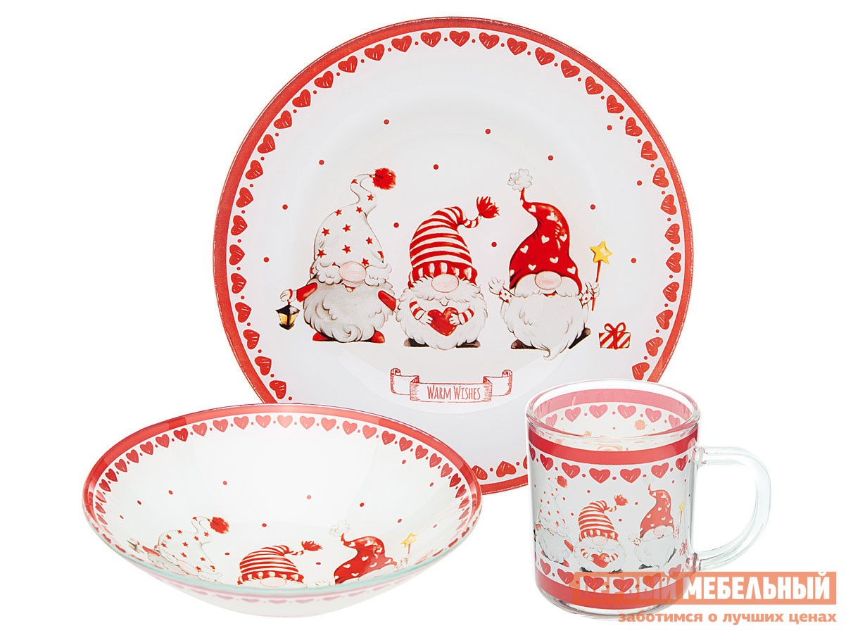 Набор детской посуды  Гномы 3 предмета Гномы, стекло