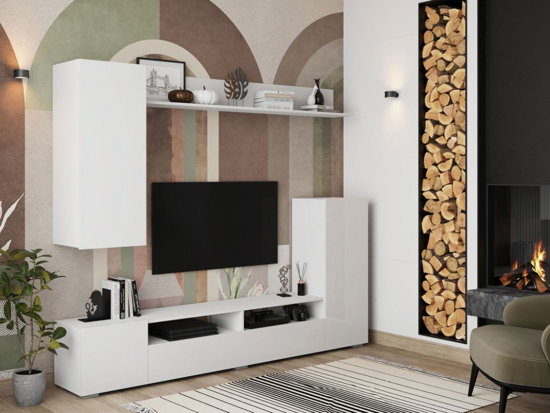 Гостиная  Соло Белый / Белый глянец