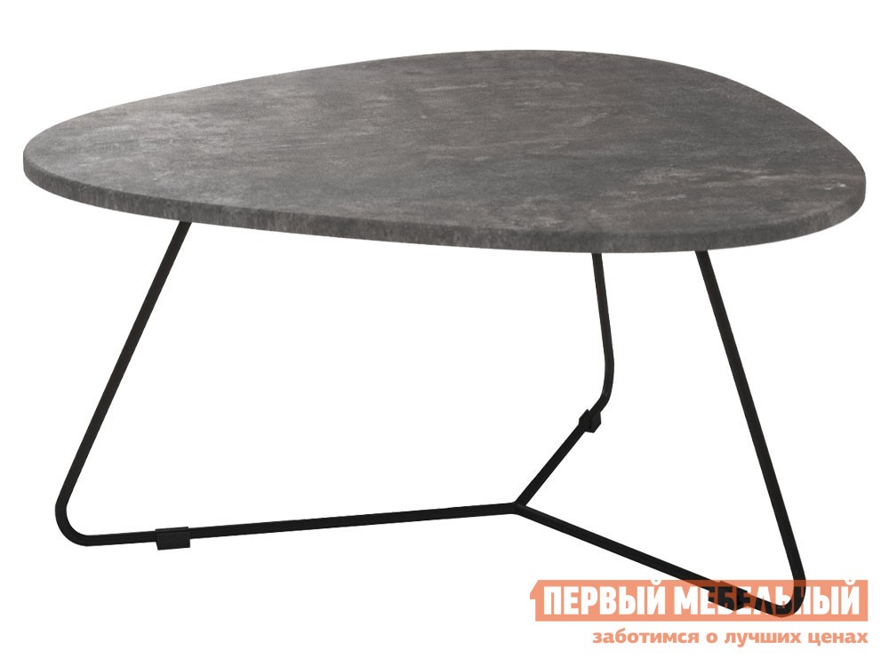 Журнальный столик  Фьорд Мокрый асфальт / Черный, металл